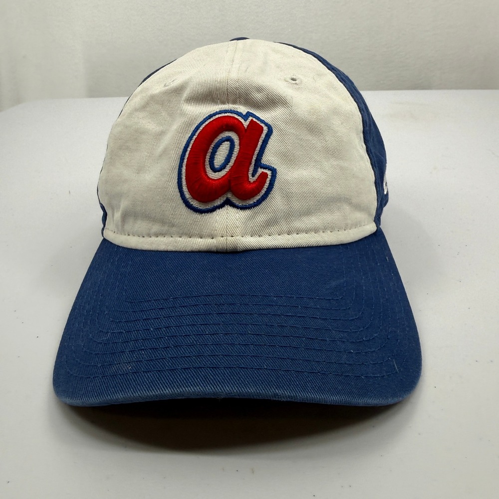 New Era Atlanta Braves Hat Mens‎ OSFM Blue White Cooperstown 9TWENTY Adjustable